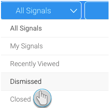 Manage Yellowfin Signals - undoing a dismissal Manage Yellowfin Signals - undoing a dismissal