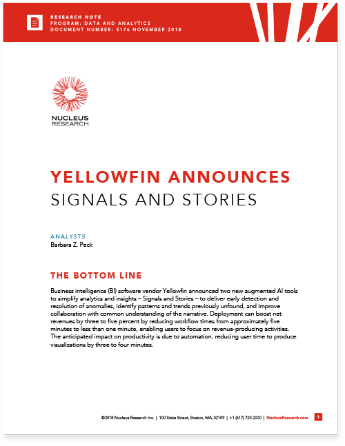 Nucleus Research Yellowfin Signals and Stories Cover